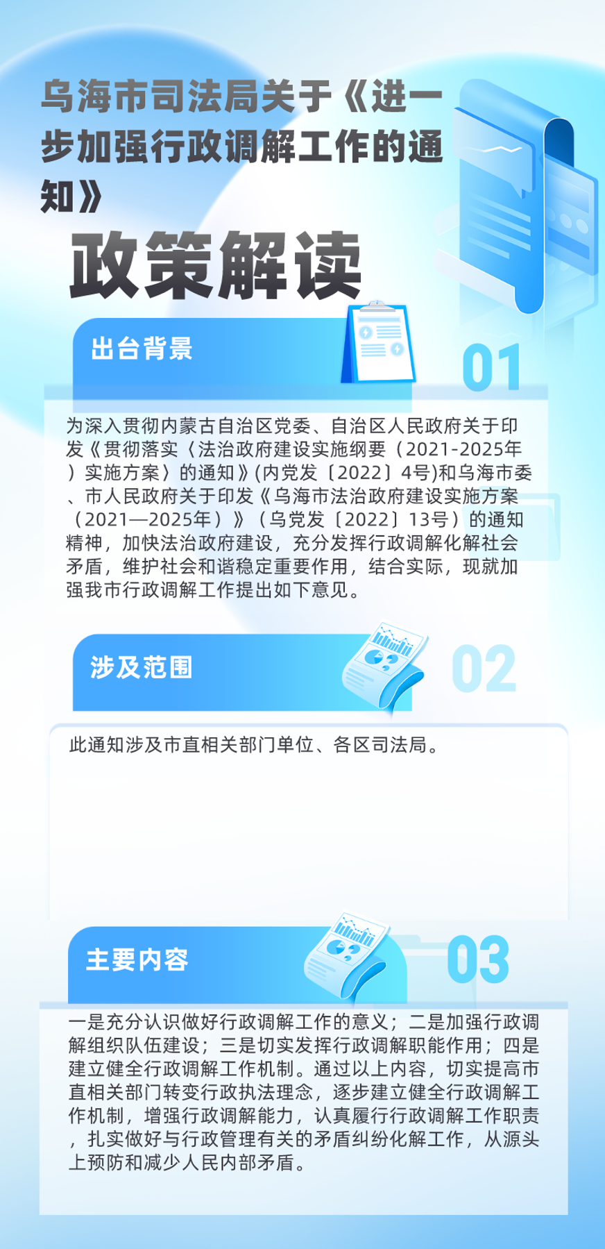 乌海市司法局关于《进一步加强行政调解工作的通知》